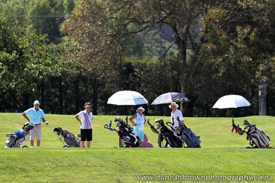Golfers in the sun, Napier Golf Club, Waiohiki photograph