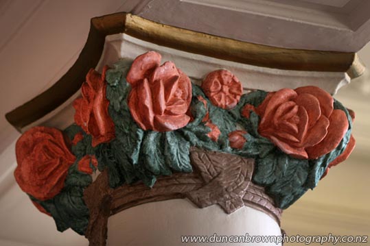 Art Nouveau roses inside the National Tobacco Company building in Napier photograph