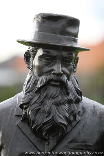 Face of a father - William Nelson, referred to as “The Father of Hawke’s Bay” was a generous benefactor and created employment and wealth through the Tomoana Freezing Works, which helped build the economic prosperity of Hastings in the late 1800s and early 1900s. photograph