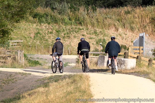 Cyclists on the Central Hawke's Bay Rotary River Pathway photograph
