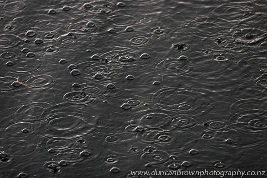 Raindrops on the Clive River photograph